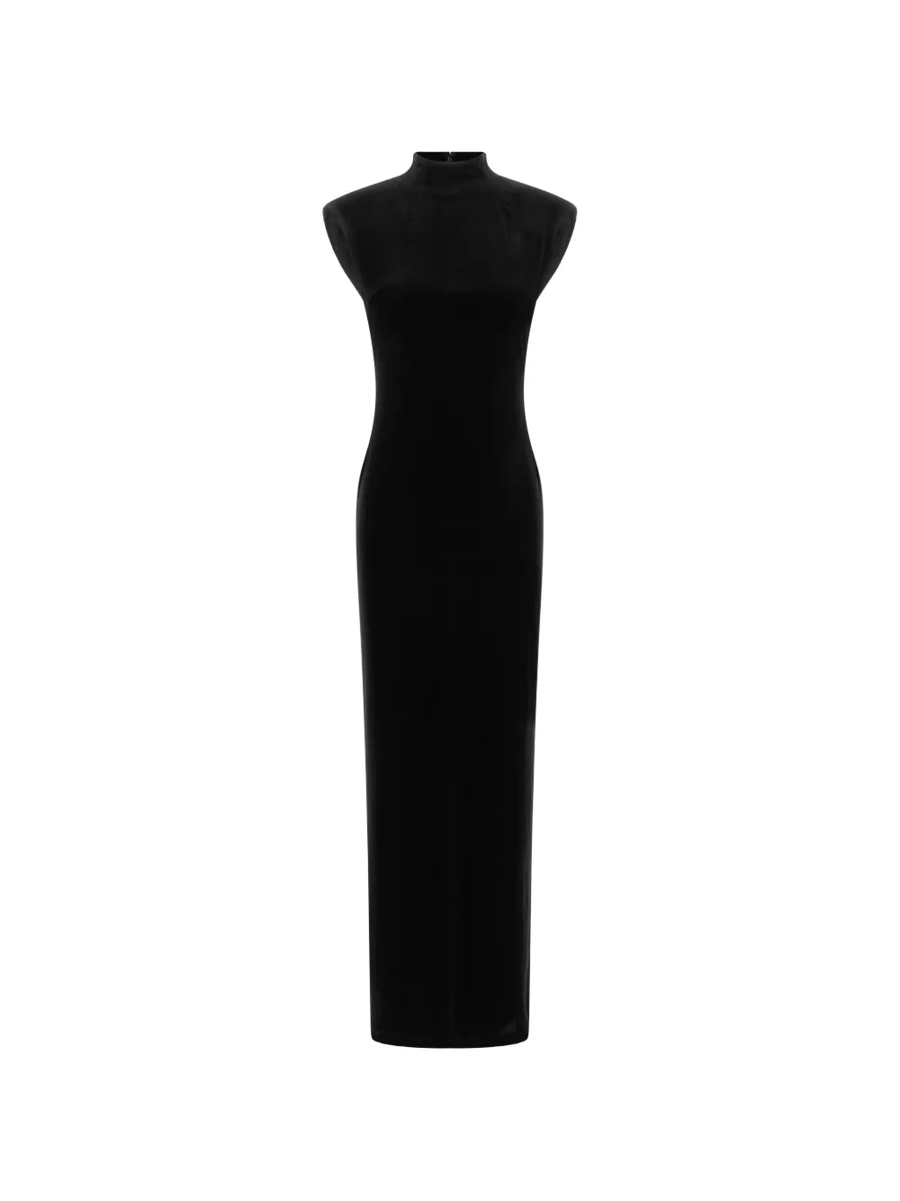 Lauren Ralph Lauren high-neck velvet-effect maxi dress - Schwarz