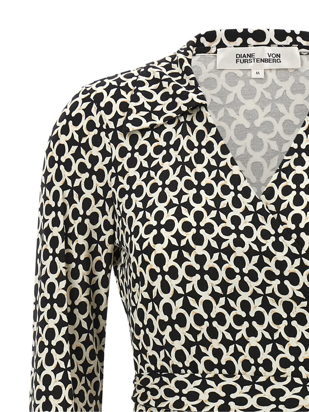 DVF Diane von Furstenberg Jeanne geometric-print wrap mini dress Zwart