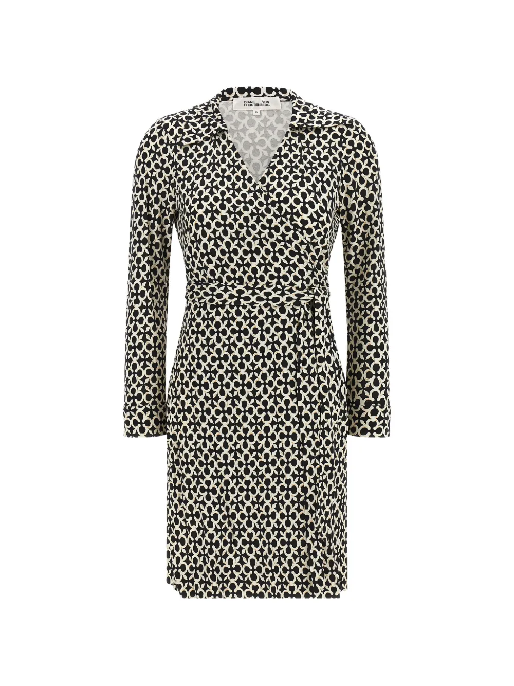 DVF Diane von Furstenberg Jeanne geometric-print wrap mini dress - Black