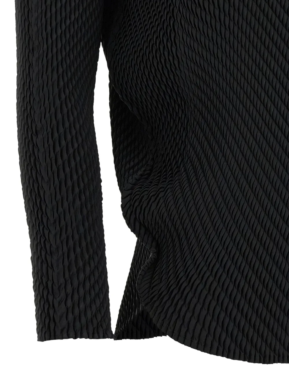 Issey Miyake Misty Pleats asymmetrical top Zwart