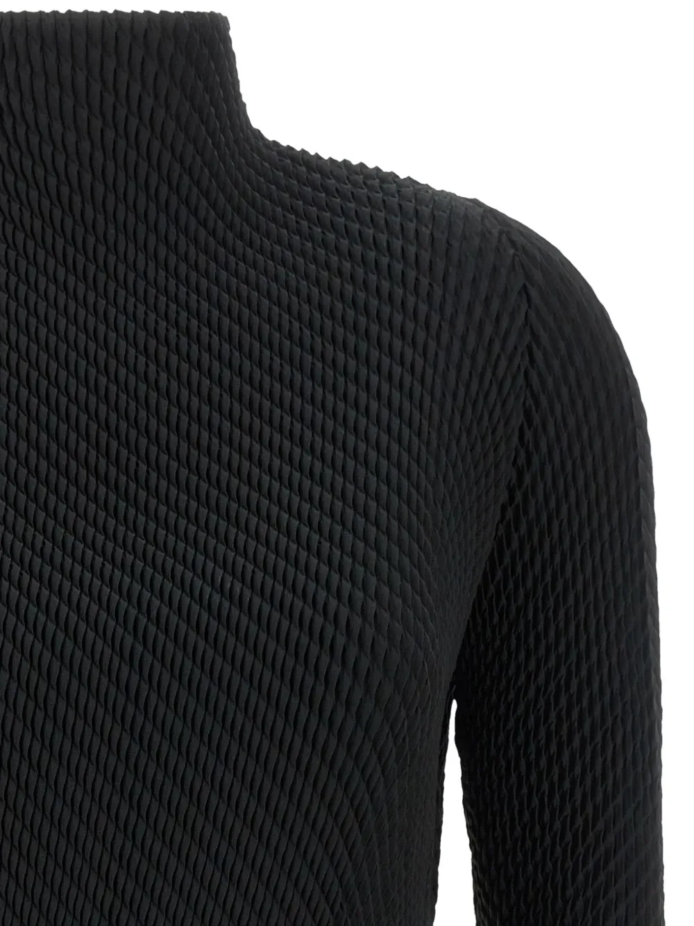 Issey Miyake Misty Pleats asymmetrical top Zwart