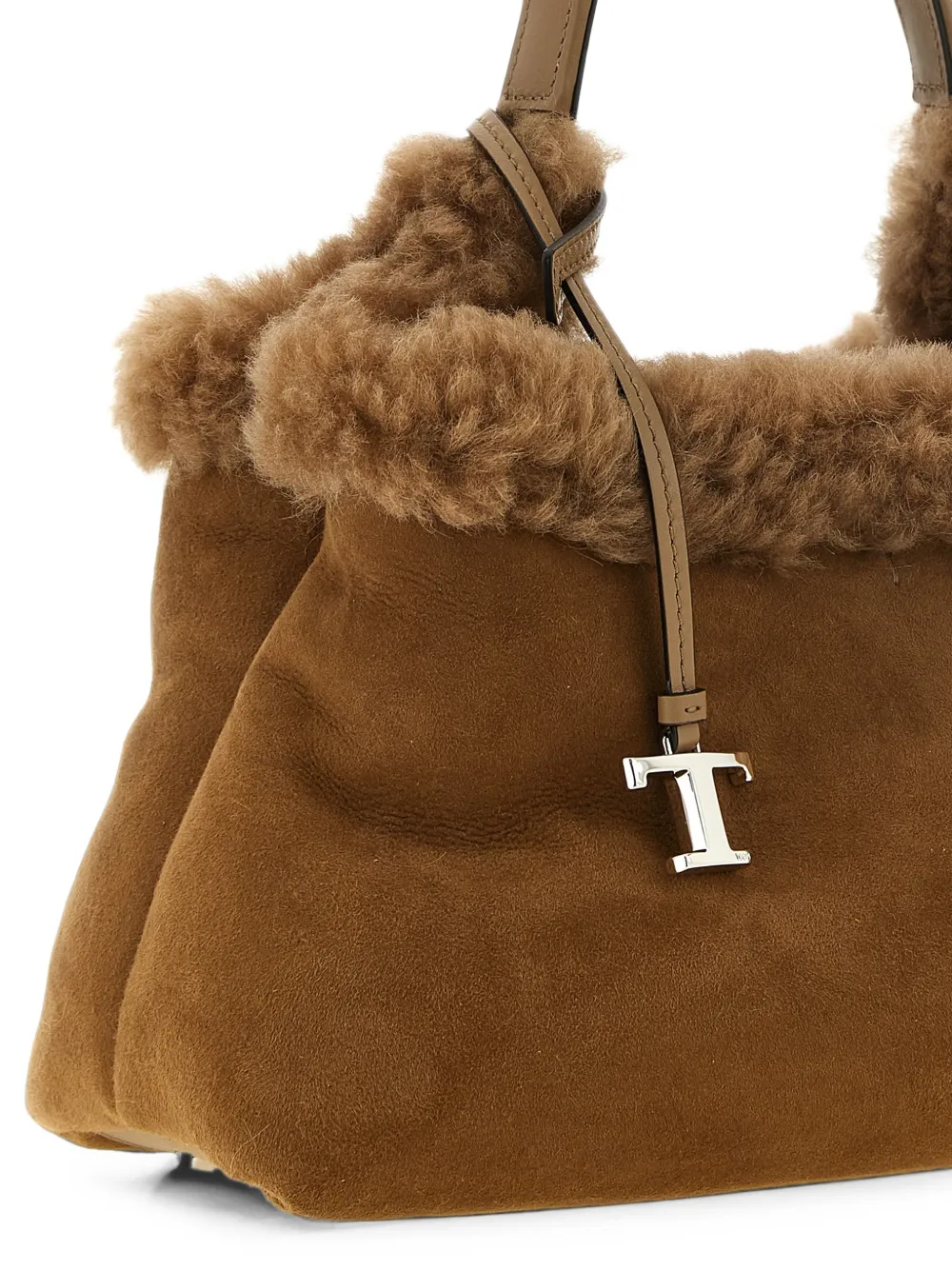 Tod's T Timeless shopper met lammy afwerking Bruin