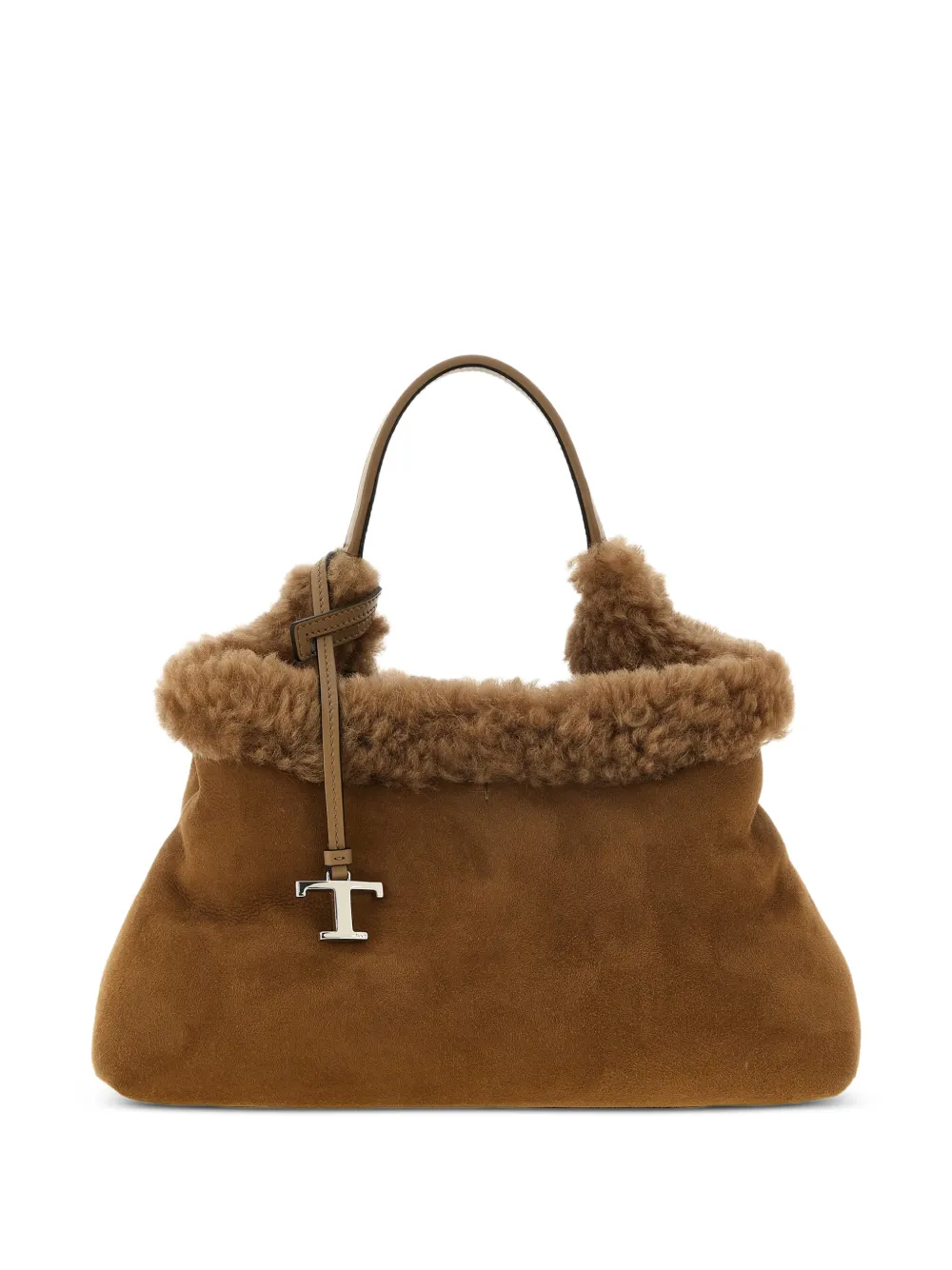 Tod's T Timeless shopper met lammy afwerking Bruin