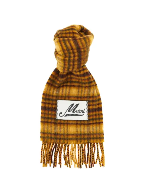Marni checked fringed scarf