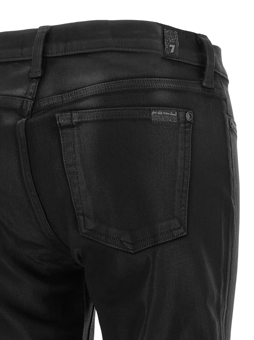 7 For All Mankind leather-effect coated jeans Zwart