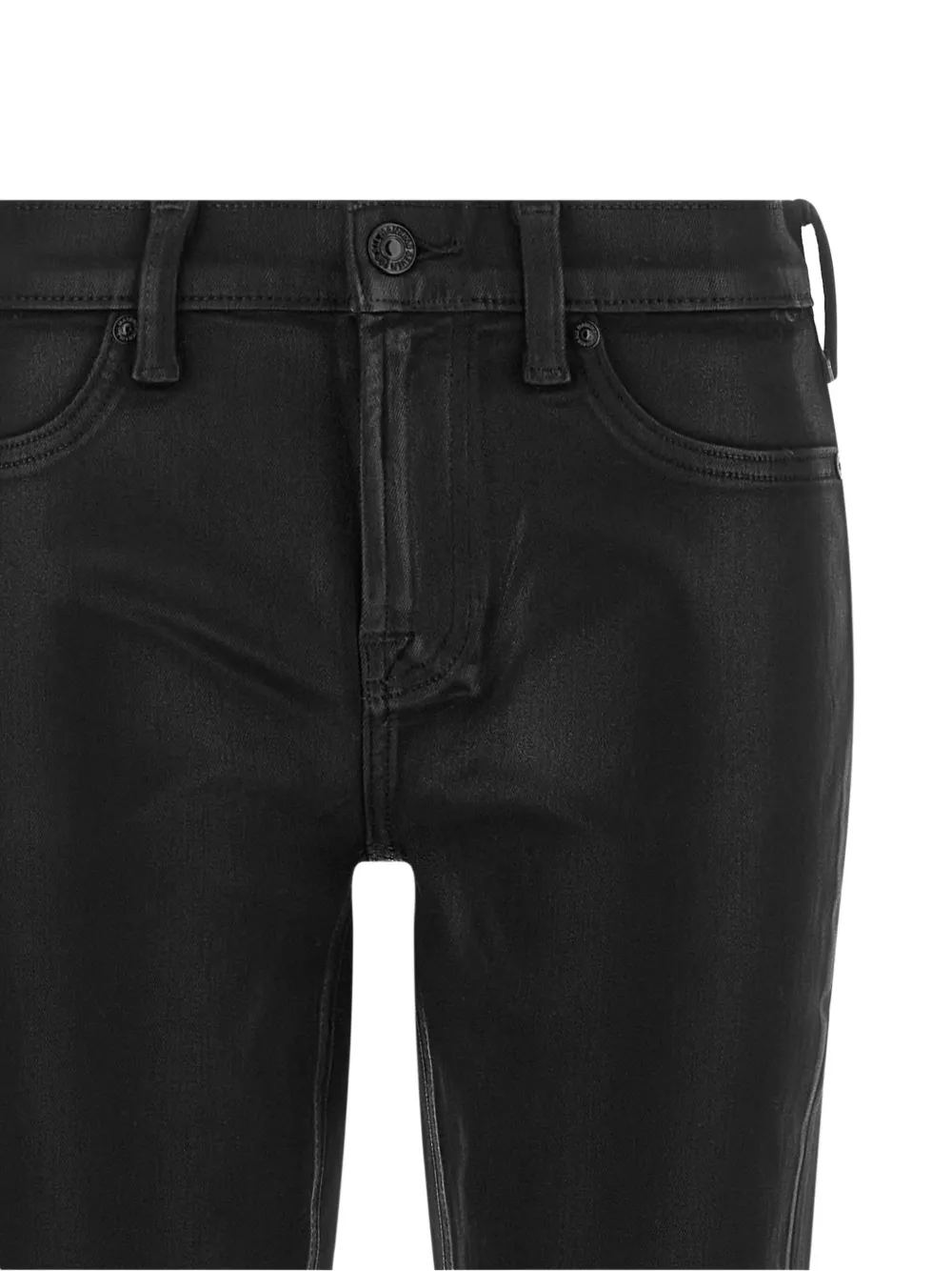 7 For All Mankind leather-effect coated jeans Zwart