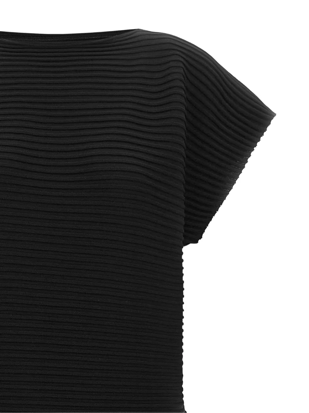 Pleats Please Issey Miyake Zig Zag Knit cocoon midi dress Zwart