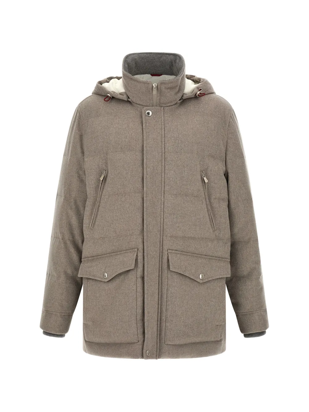Brunello Cucinelli membrane wool flannel parka - Braun