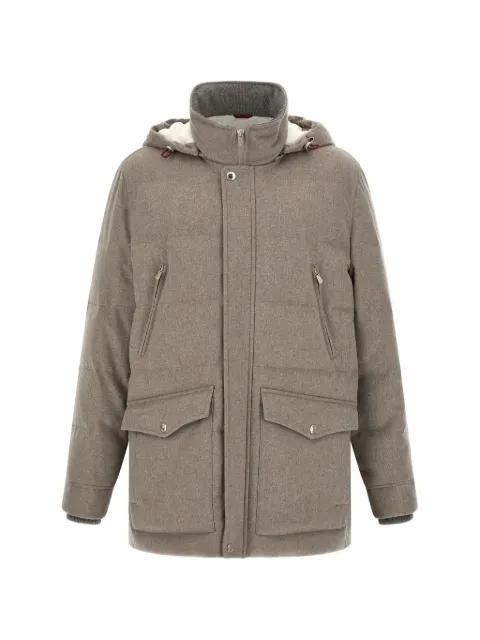 Brunello Cucinelli membrane wool flannel parka