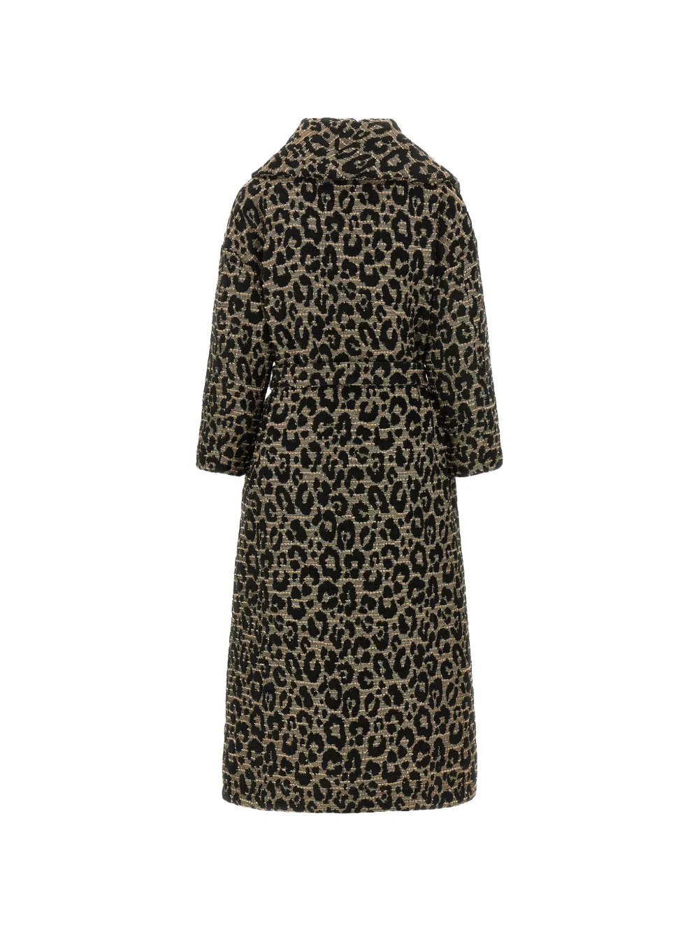 Herno Leo leopard-print jacquard coat Zwart