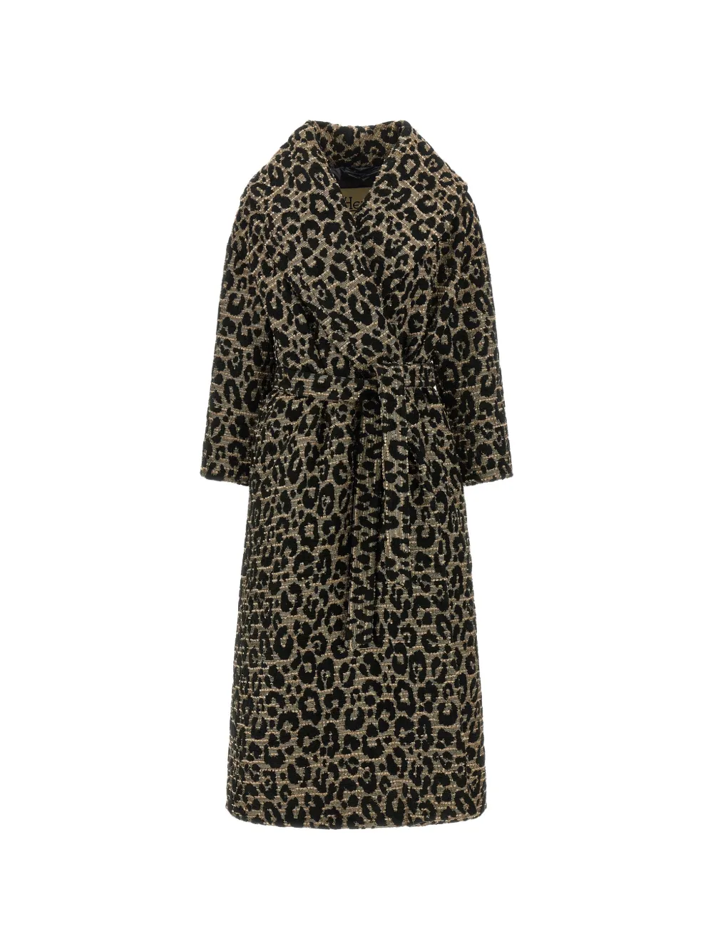 Herno Leo leopard-print jacquard coat - Black