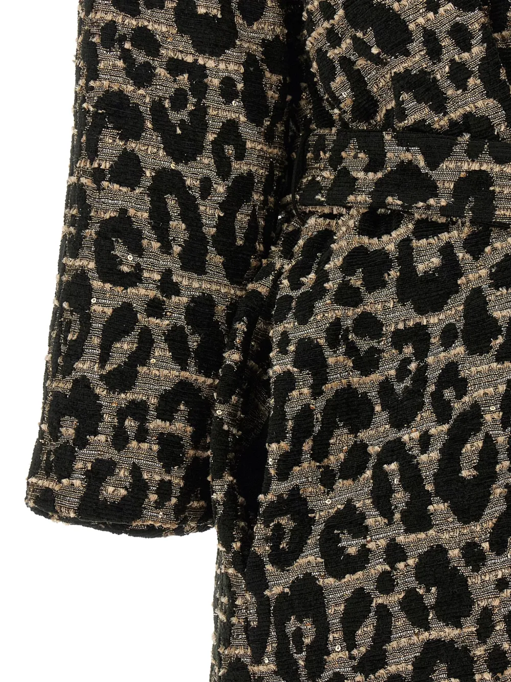 Herno Leo leopard-print jacquard coat Zwart