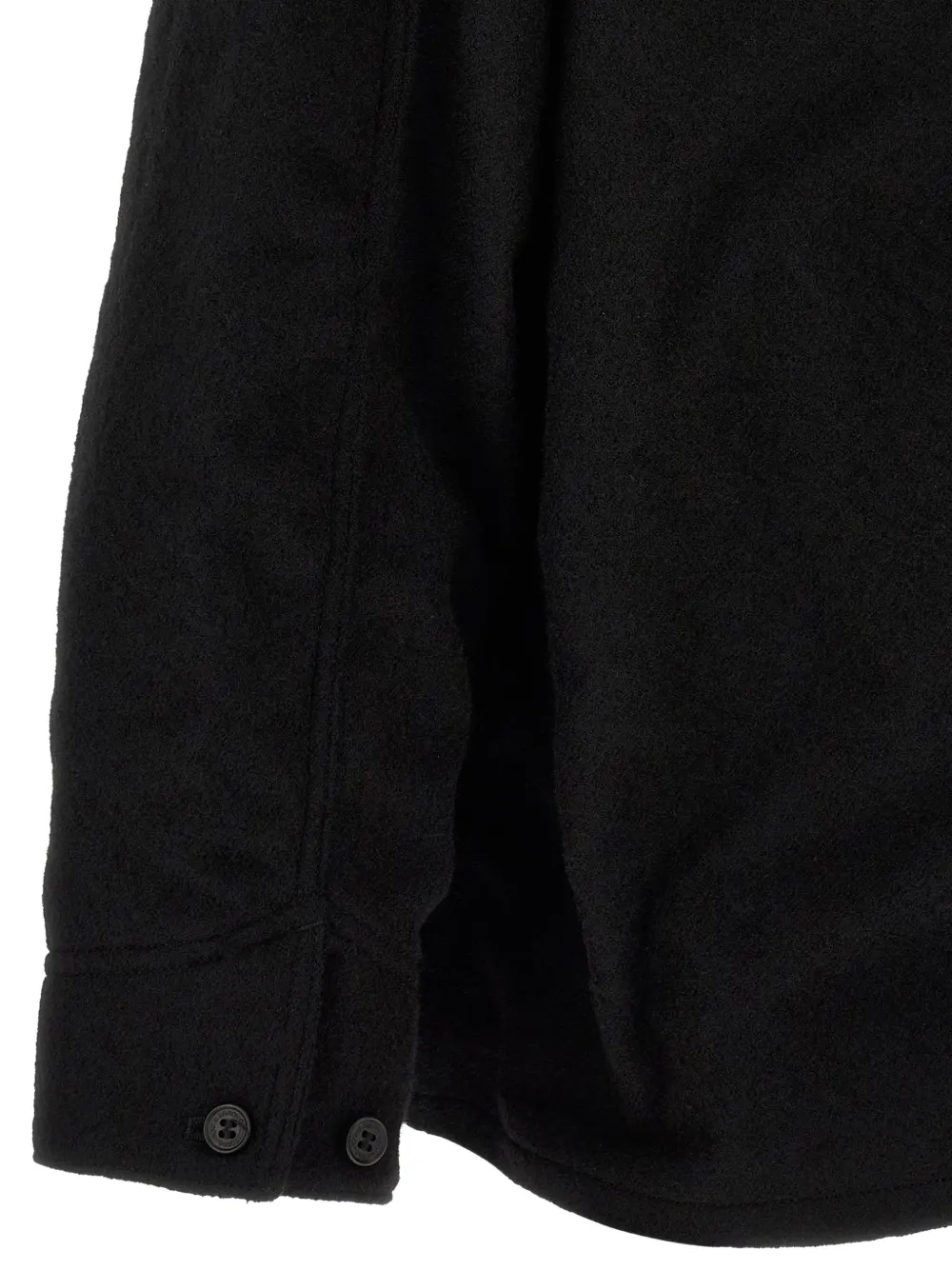 Comme des Garçons Homme Wollen jack met leren kraag Zwart