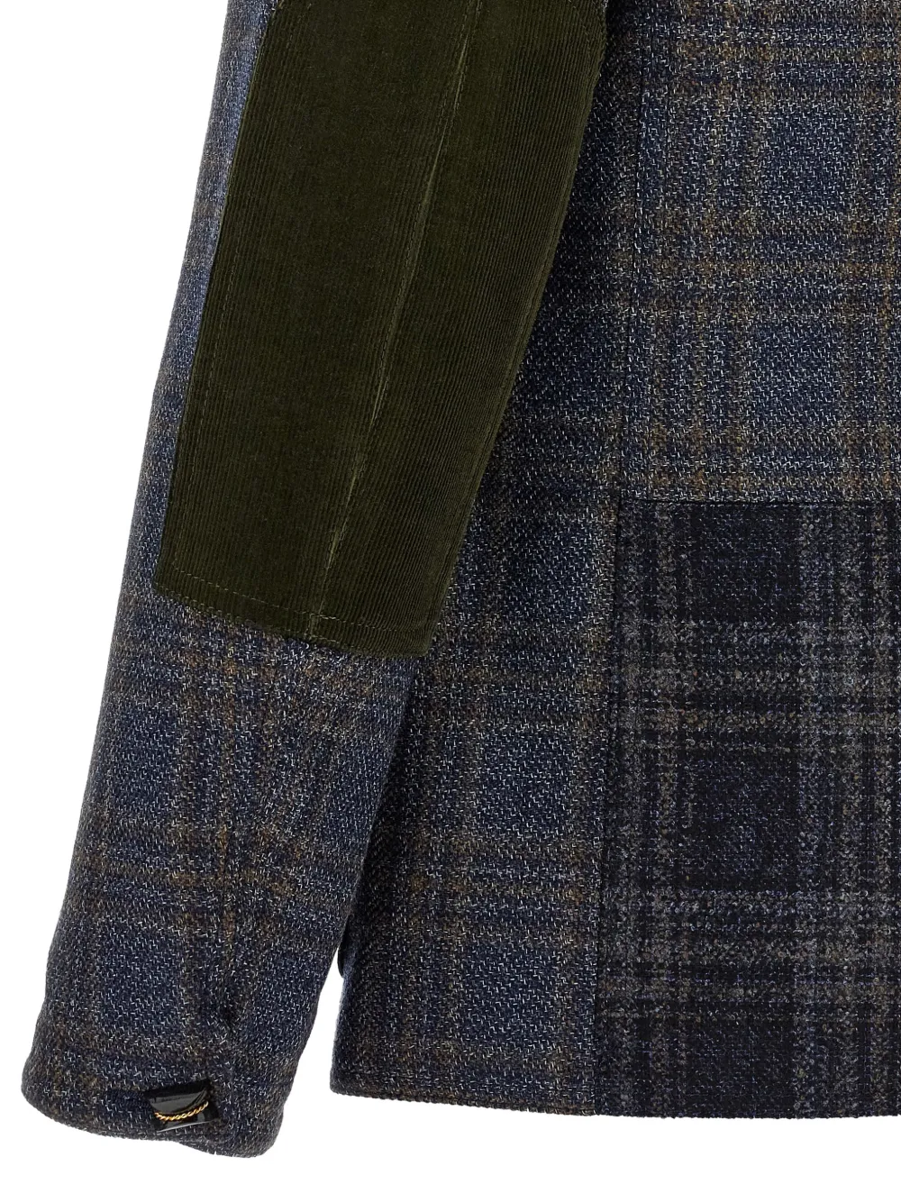 Junya Watanabe MAN patchwork check-pattern blazer Blauw