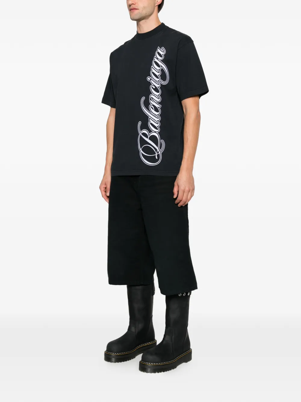 Balenciaga Medium Cursive T-shirt in zwart wit