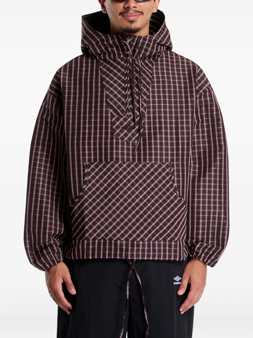 UMBRO check masked hoodie - Marron UMBRO check masked hoodie - Marron