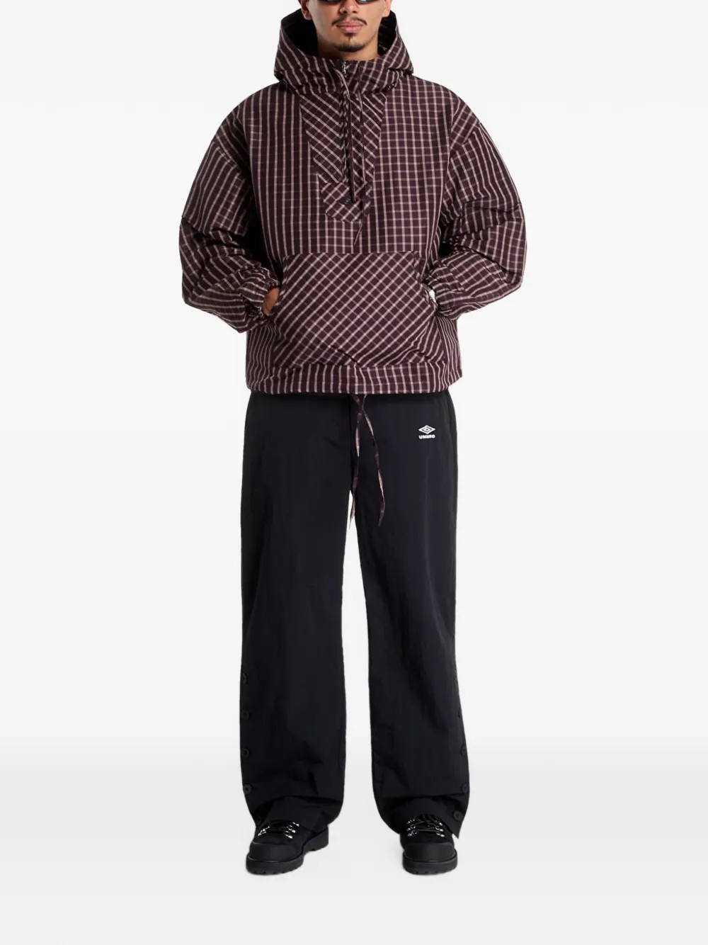 UMBRO check masked hoodie Bruin
