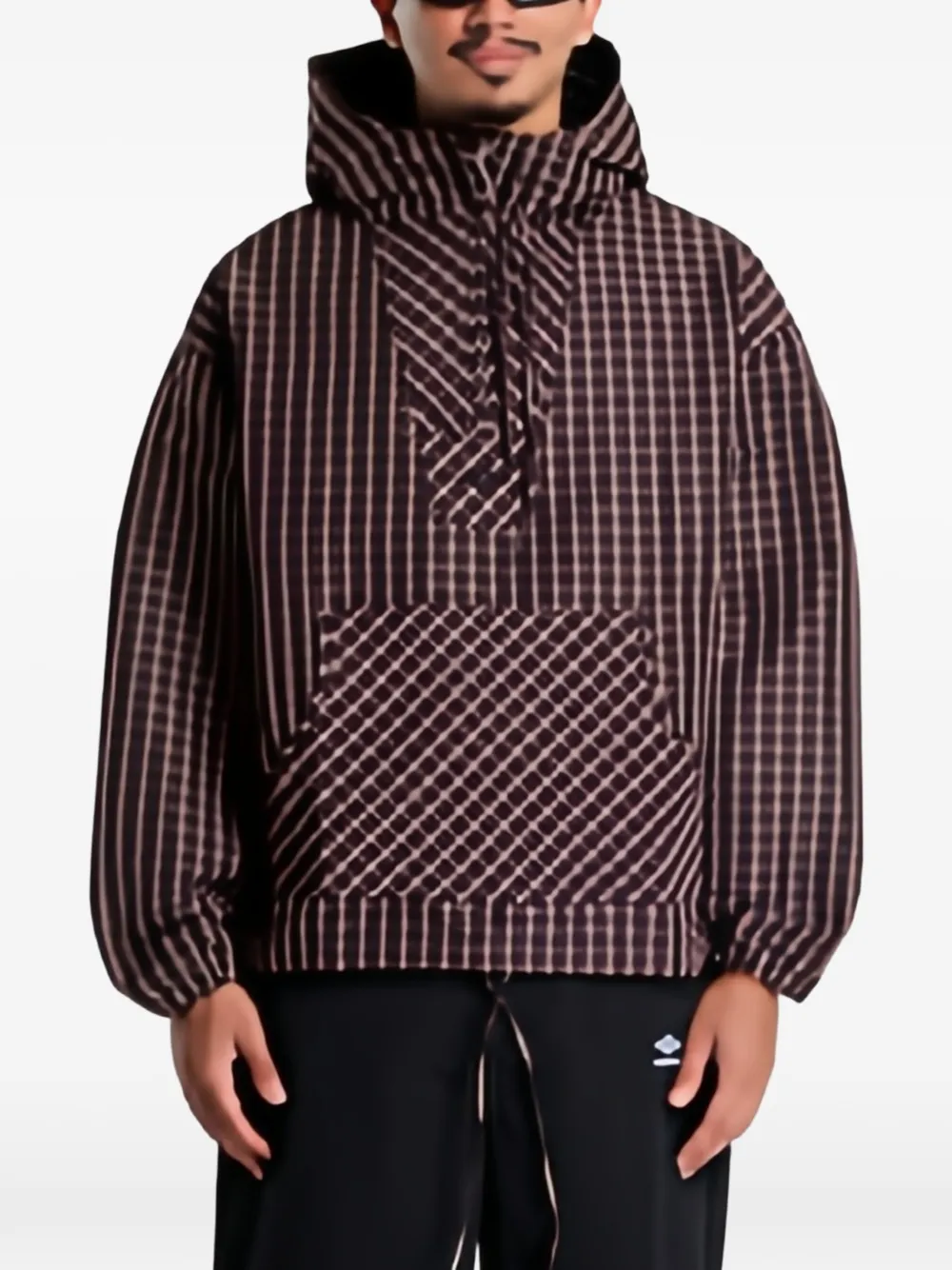 UMBRO check masked hoodie Bruin