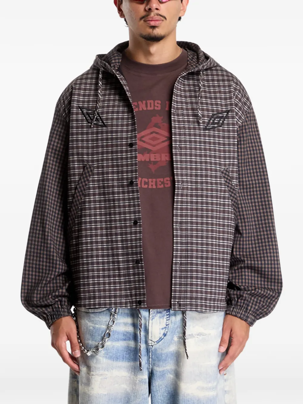 UMBRO plaid hooded jacket - Marron UMBRO plaid hooded jacket - Marron
