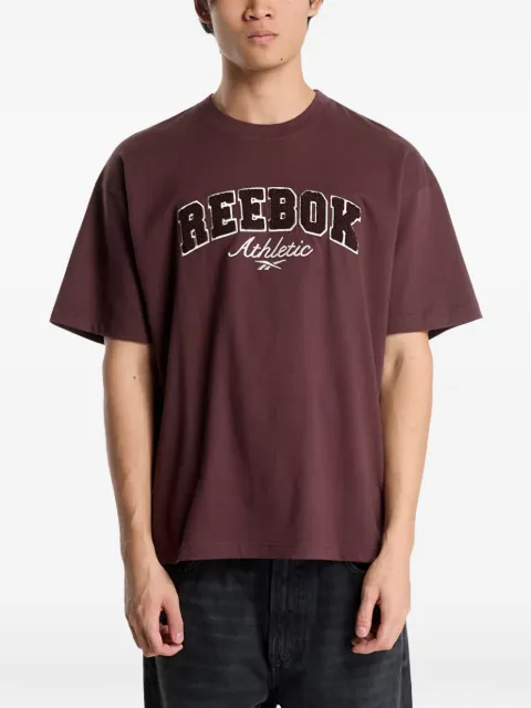 Reebok Elevated Athletic logo-embroidered varsity T-shirt