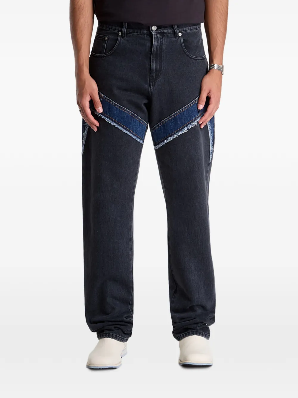 UMBRO mended straight-leg jeans - Nero