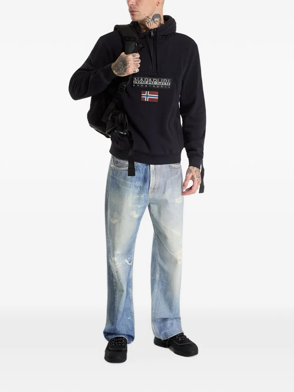 Napapijri Burgee half-zip hoodie Zwart