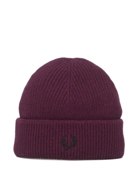 Fred Perry ribbed-knit wool beanie hat