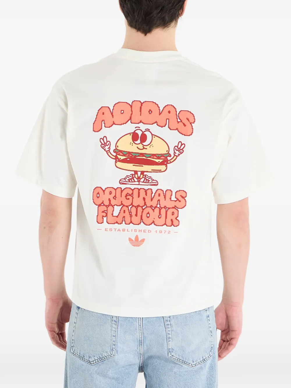 adidas pixelated burger character-graphic T-shirt Beige