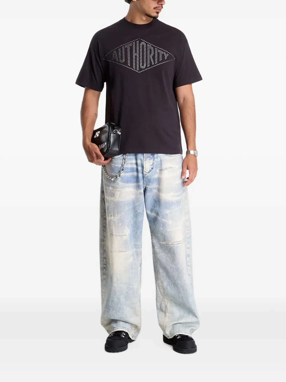 UMBRO x Slam Jam rhinestone-embellished T-shirt Zwart