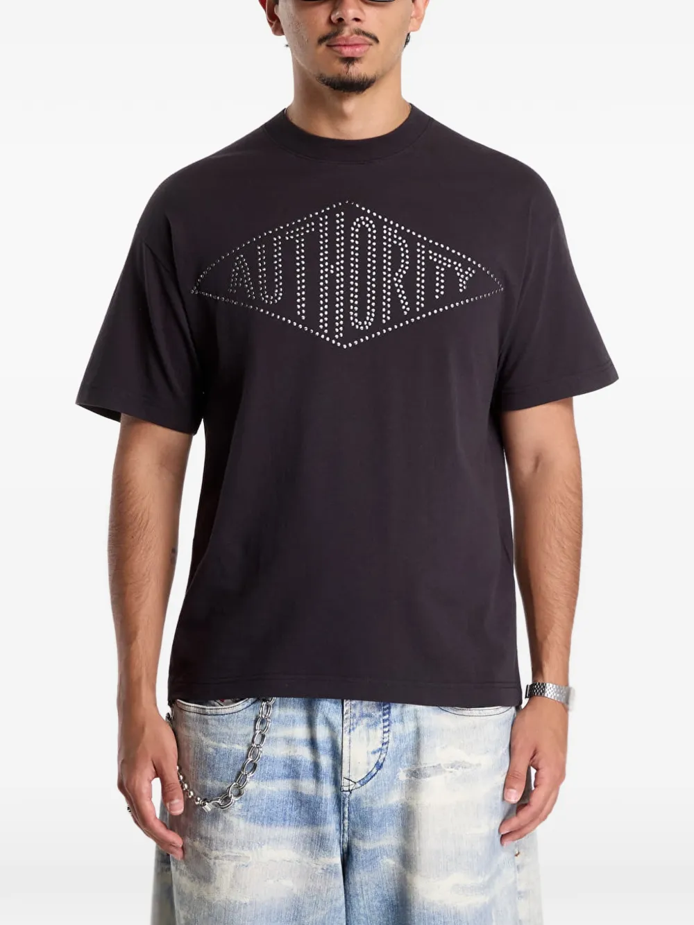 UMBRO x Slam Jam rhinestone-embellished T-shirt Zwart