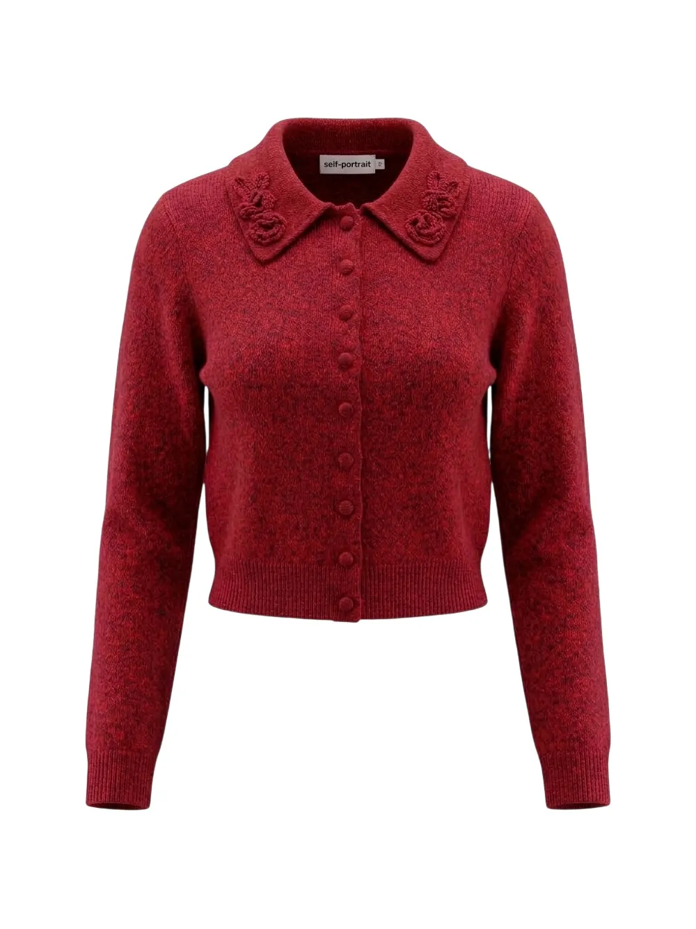 Self-Portrait red flower knit cardigan Rood