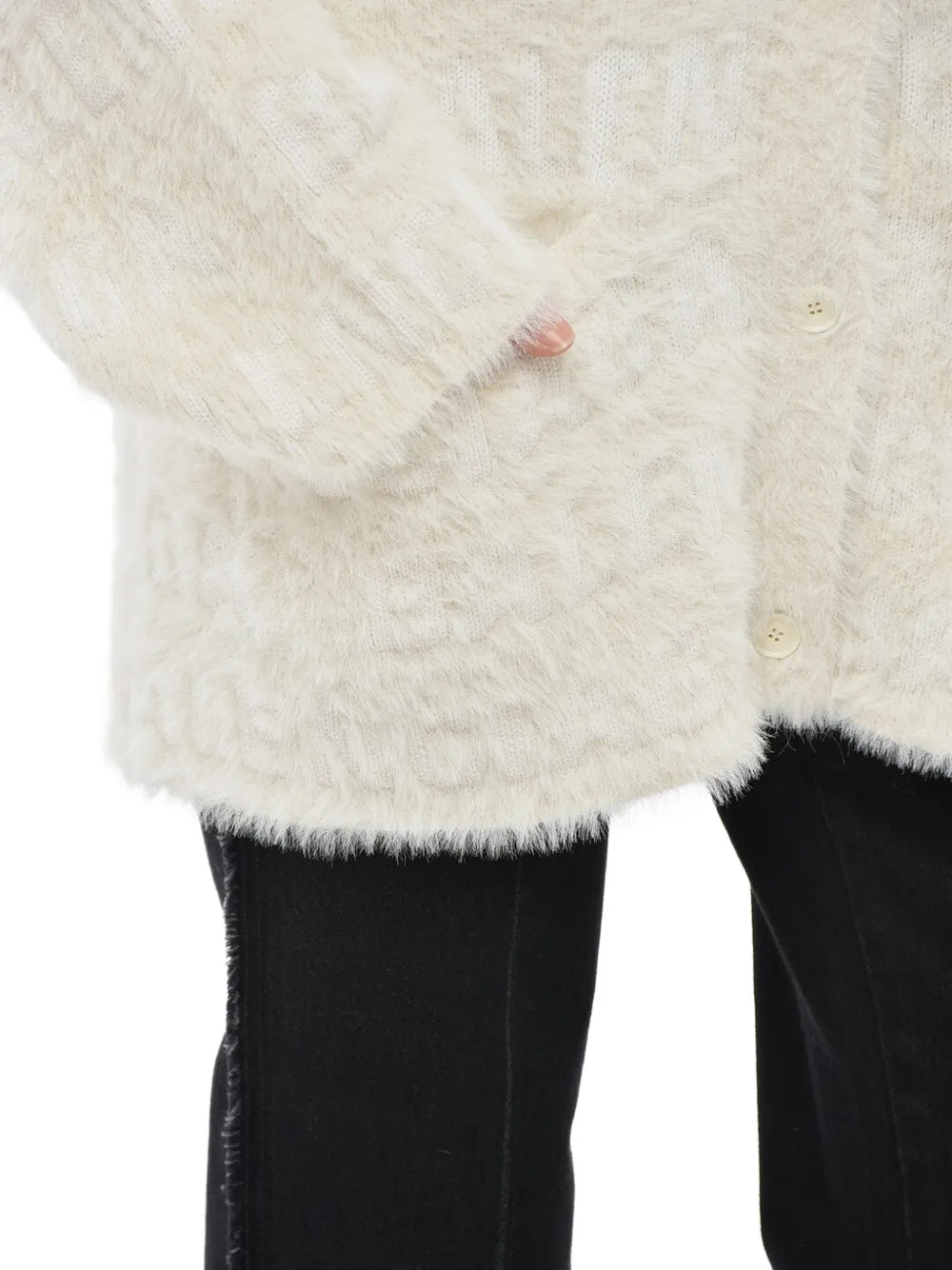 Balenciaga Oversized vest met logo-intarsia Beige