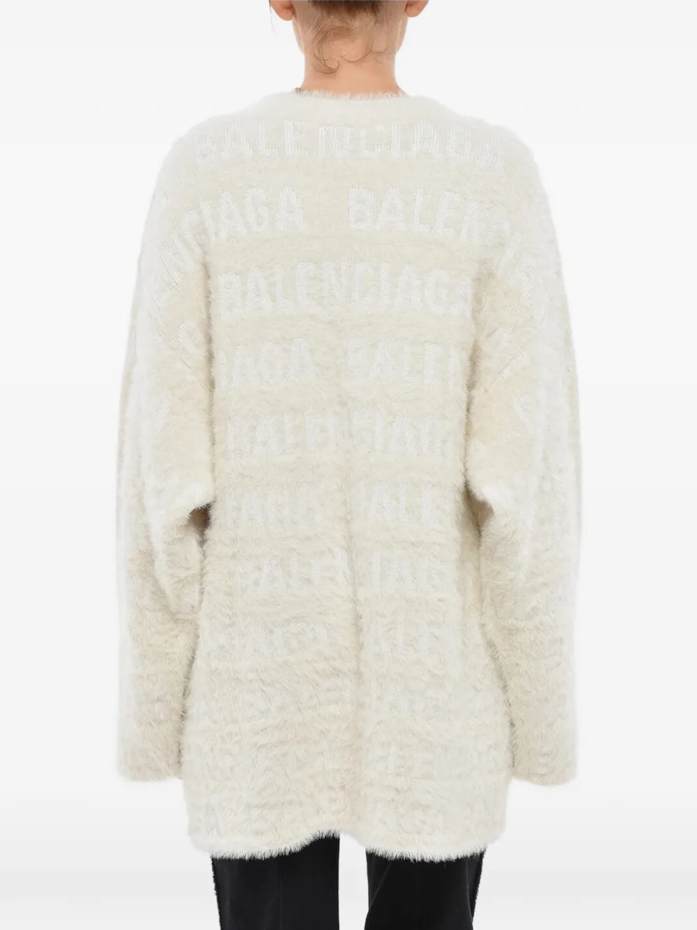 Balenciaga Oversized vest met logo-intarsia Beige