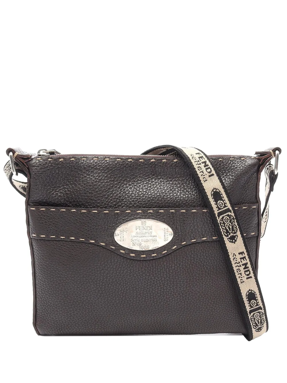 Fendi Pre-Owned 2000-2010 Leather Selleria crossbody bag - Braun