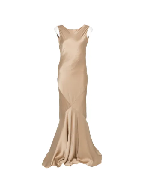 Max Mara robe longue Erum à fini satiné et empiècements