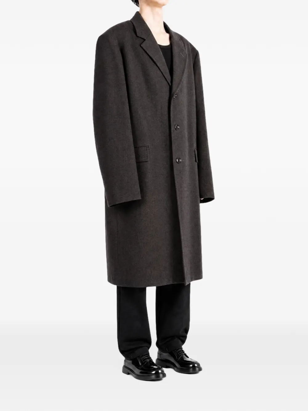 LEMAIRE single-breasted notched-lapel coat Grijs