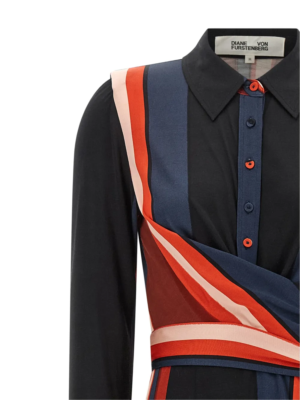 DVF Diane von Furstenberg Sana stripe-print midi dress Rood