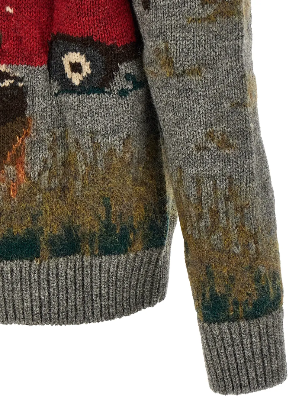 Junya Watanabe MAN intarsia-knit cardigan Grijs