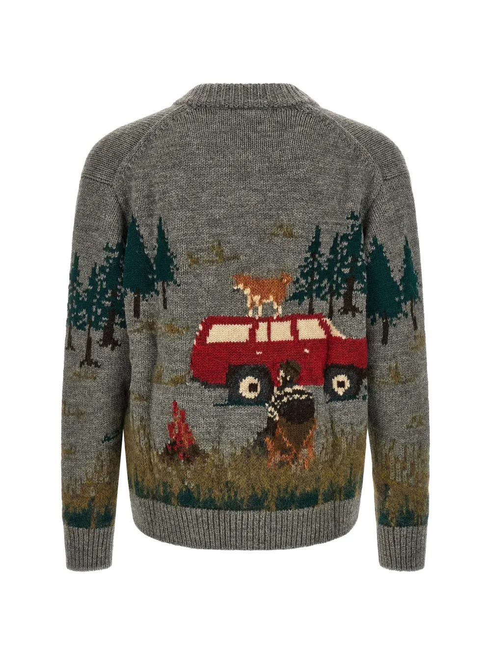 Junya Watanabe MAN intarsia-knit cardigan Grijs