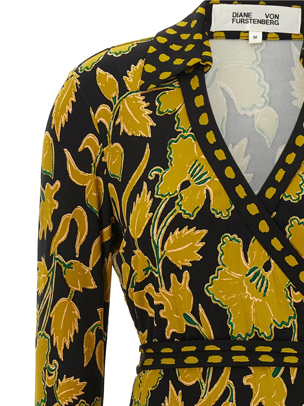 DVF Diane von Furstenberg Tamara floral-print wrap mini dress Geel