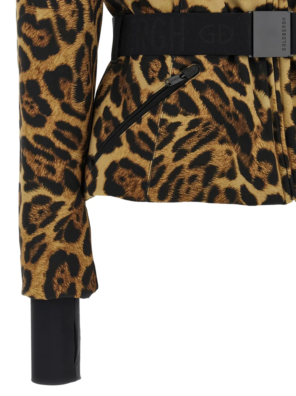 Goldbergh Jagger leopard-print peplum ski jacket Bruin