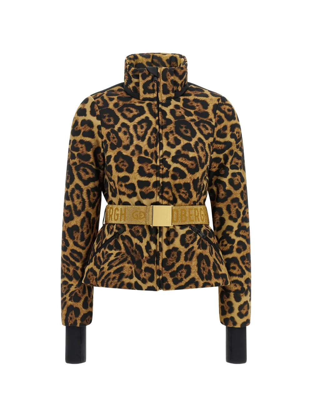Goldbergh Jagger leopard-print peplum ski jacket Bruin
