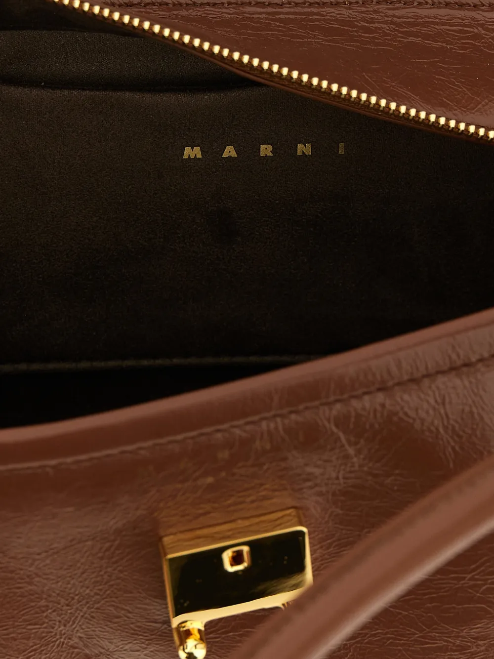 Marni brown and black leather Trunkette bag Bruin