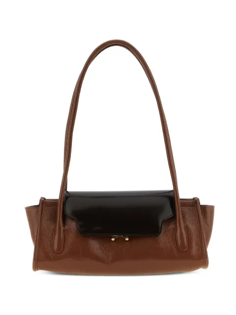 Marni Bolsa Trunkette de couro marrom e preto