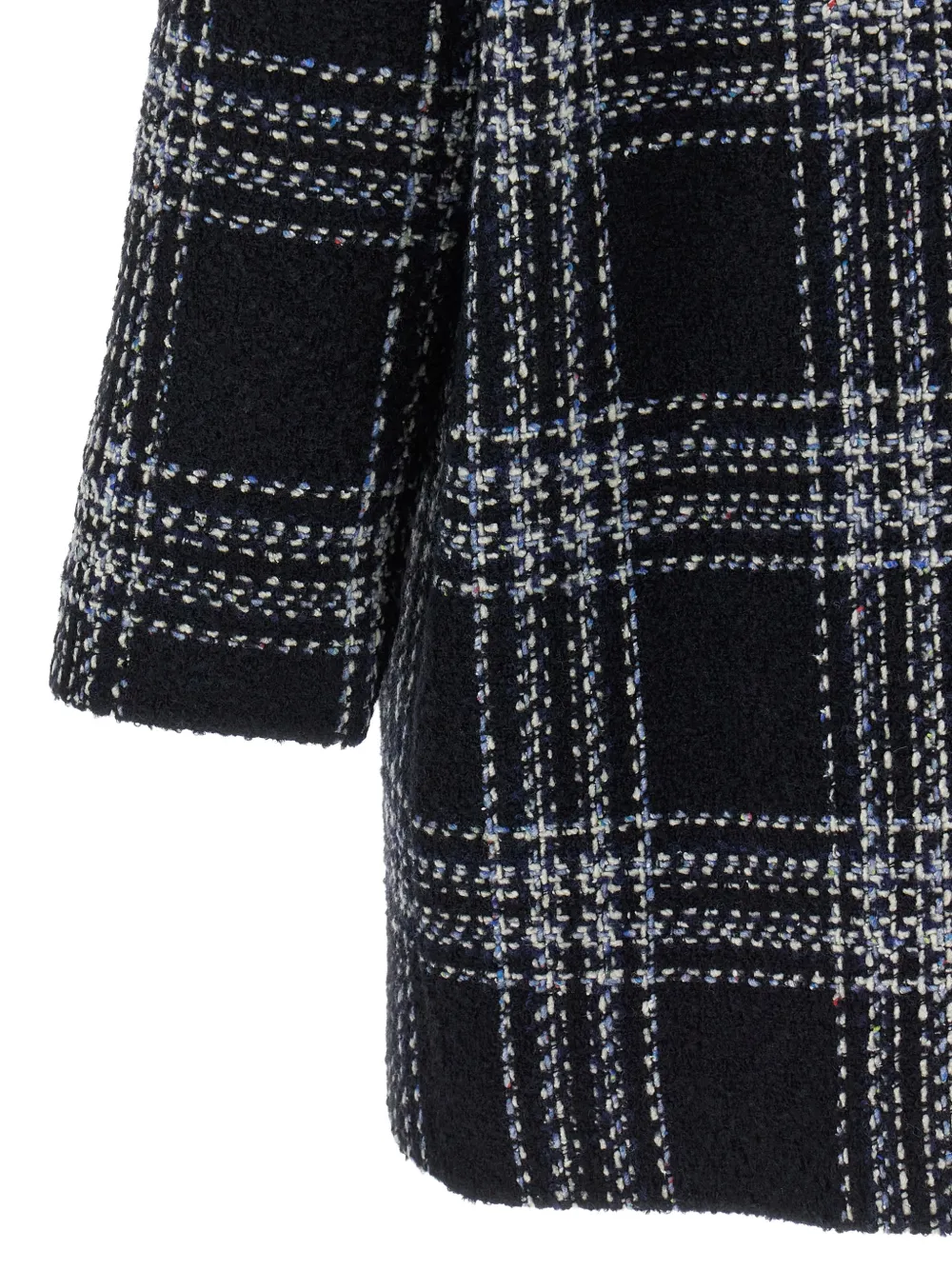 Tagliatore Astrid check-pattern bouclé coat Blauw