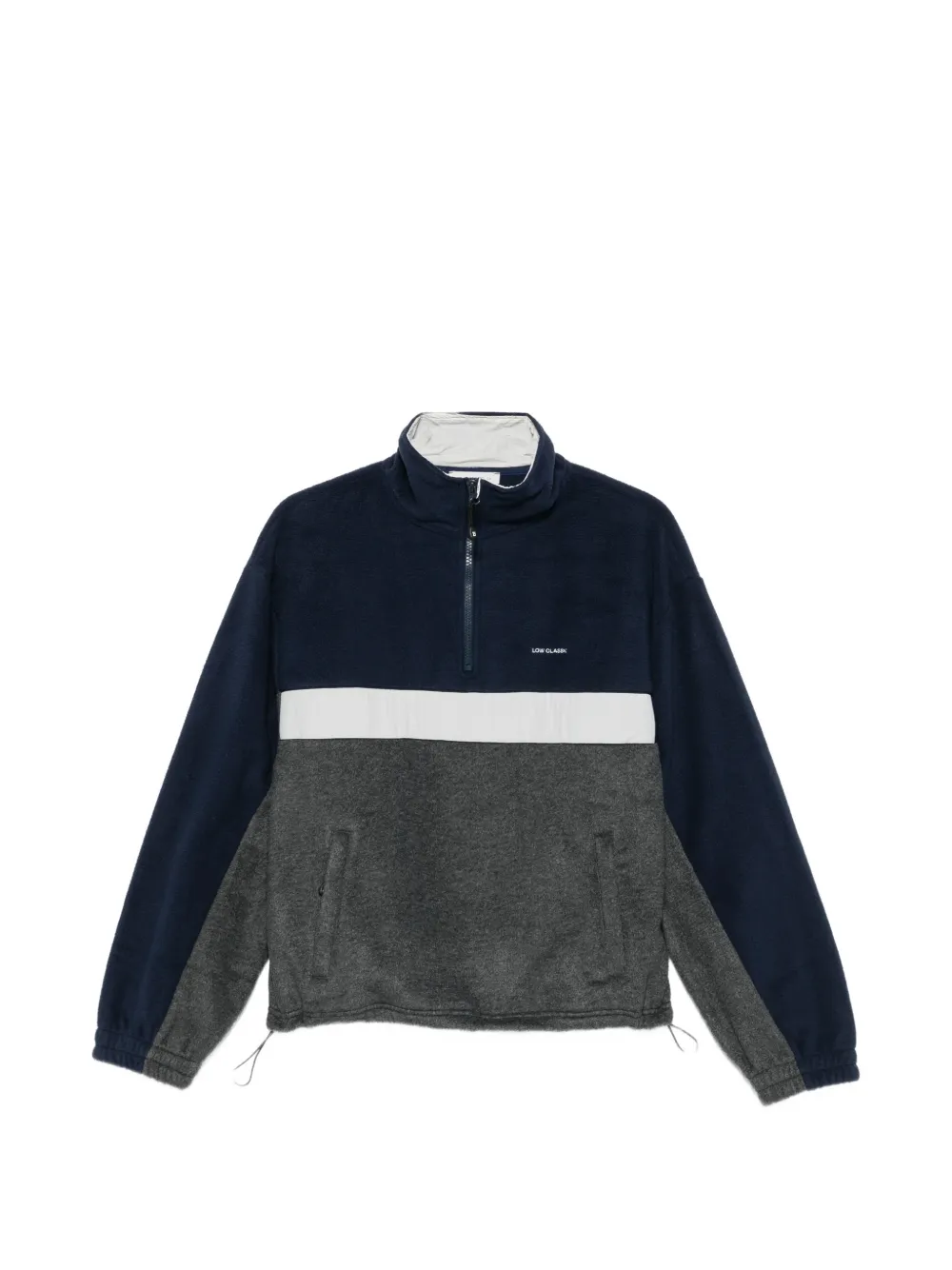 Low Classic colourblock quarter-zip sweater Blauw