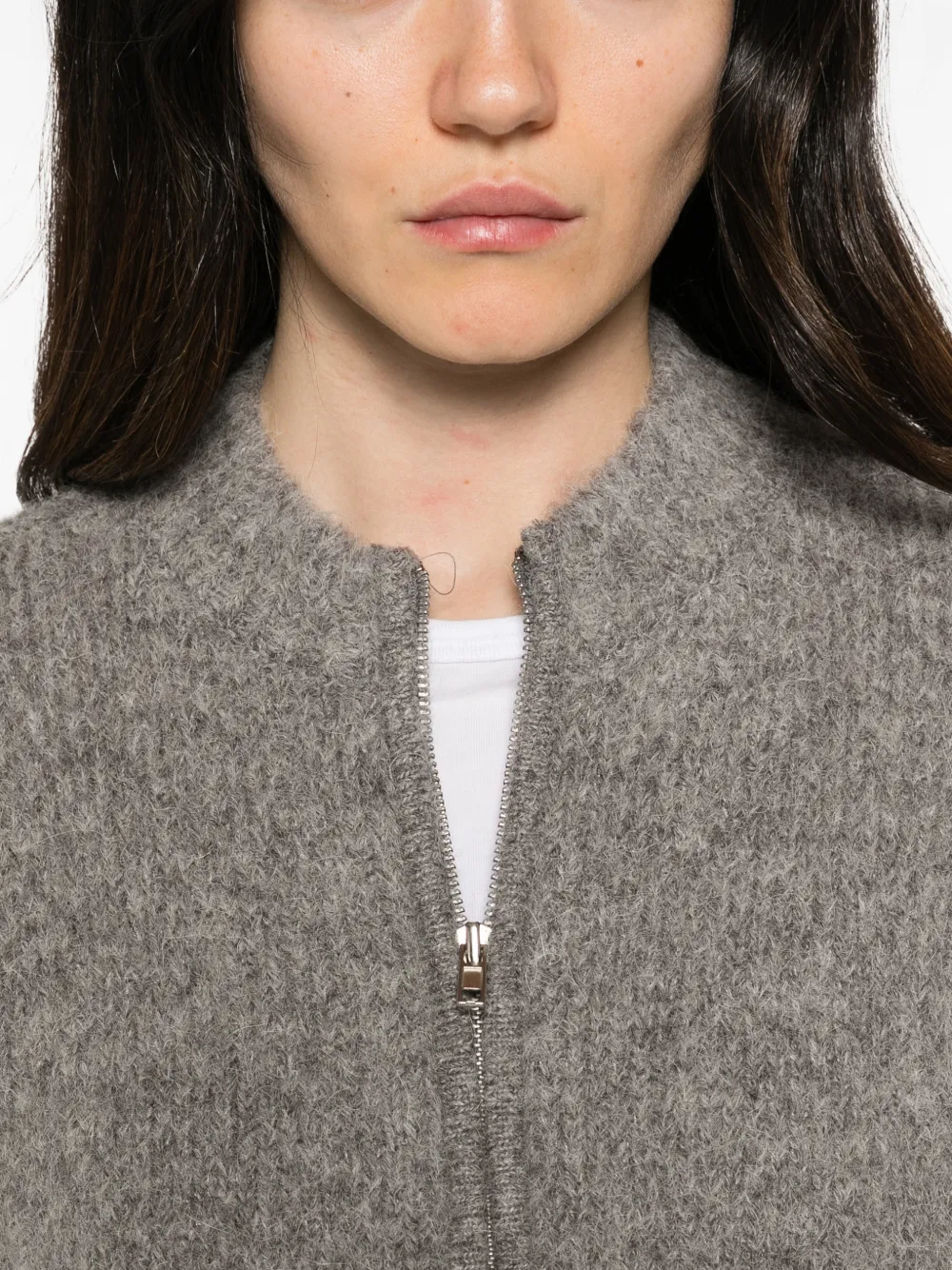 Low Classic zip-up cardigan Grijs