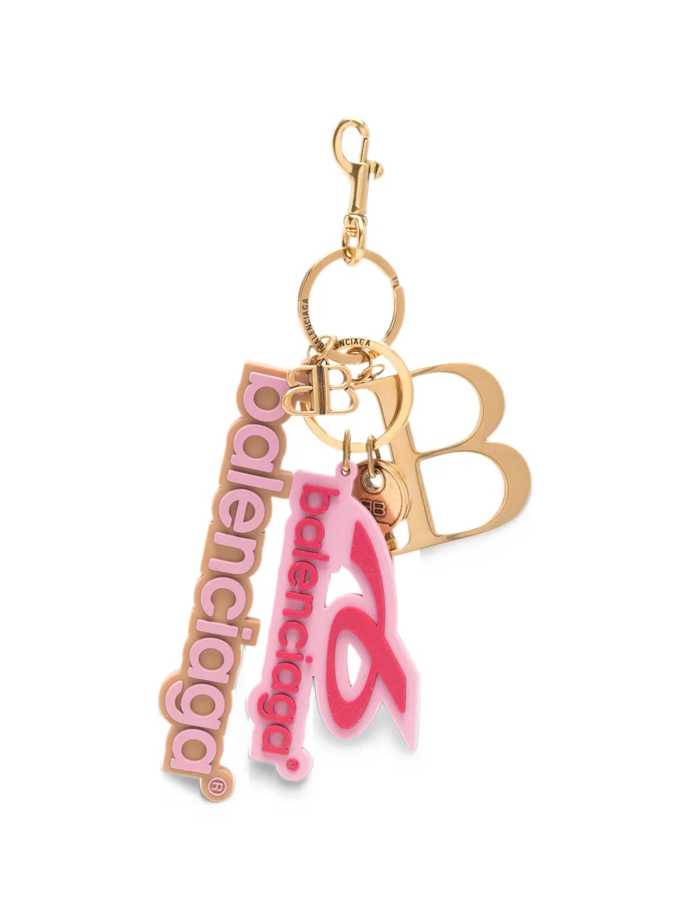 Balenciaga logo-charm keyring Goud