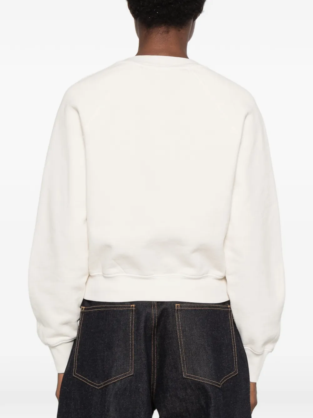 RE DONE graphic-print raglan-sleeve sweatshirt Beige