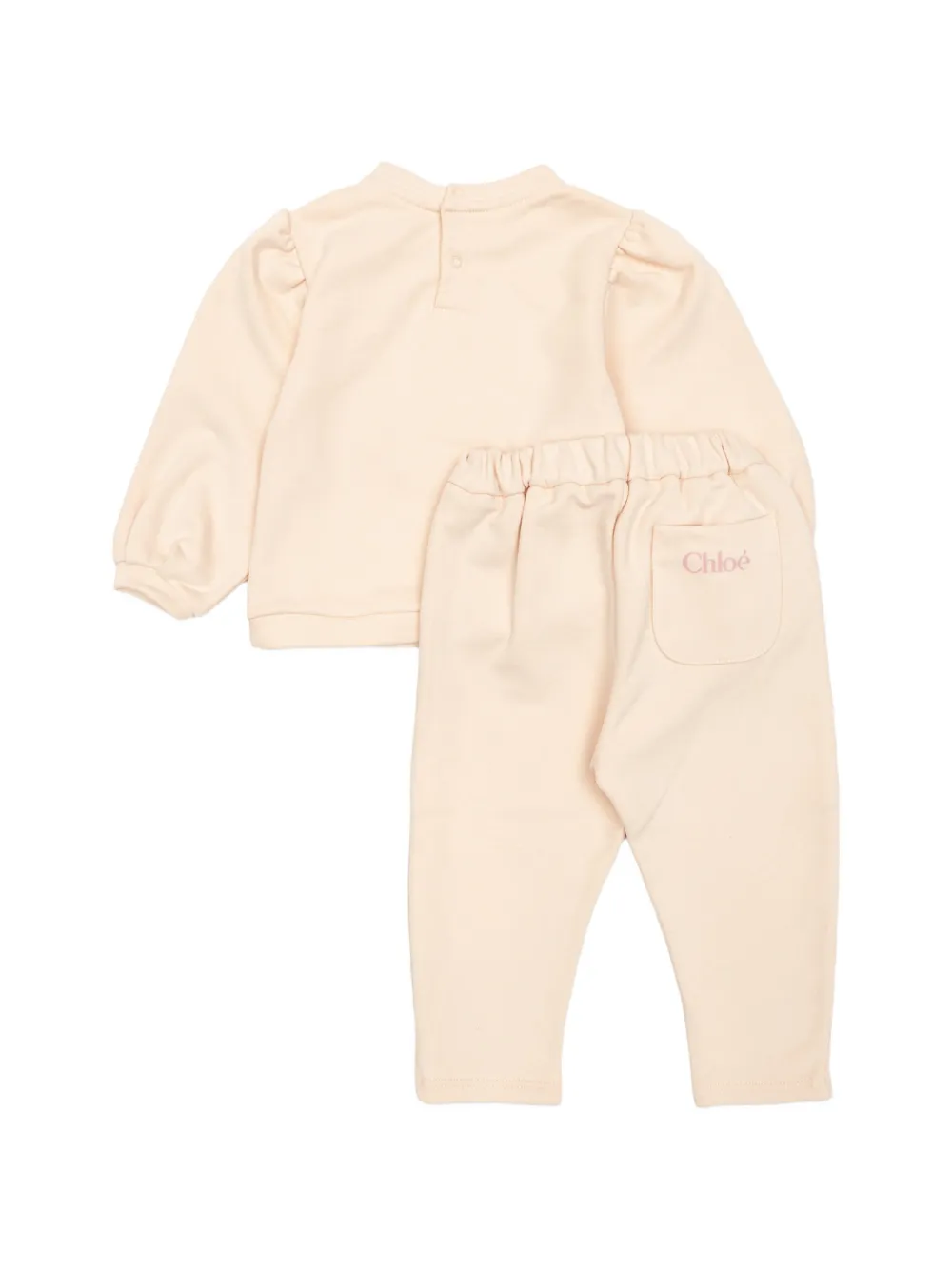 Chloé logo-print sweatshirt set Beige